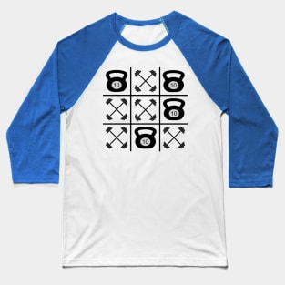 Tic Tac Toe im Gym Bodybuilding Design Baseball T-Shirt